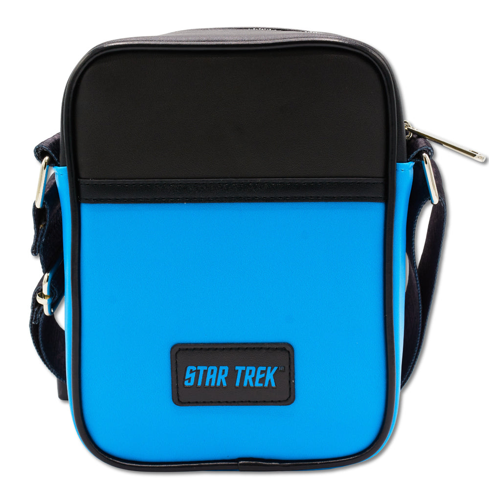 Star Trek Vegan Leather Crossbody Bag with Adjustable Strap, Star Trek Sciences Crew Suit Blue Black Crossbody Bags Star Trek