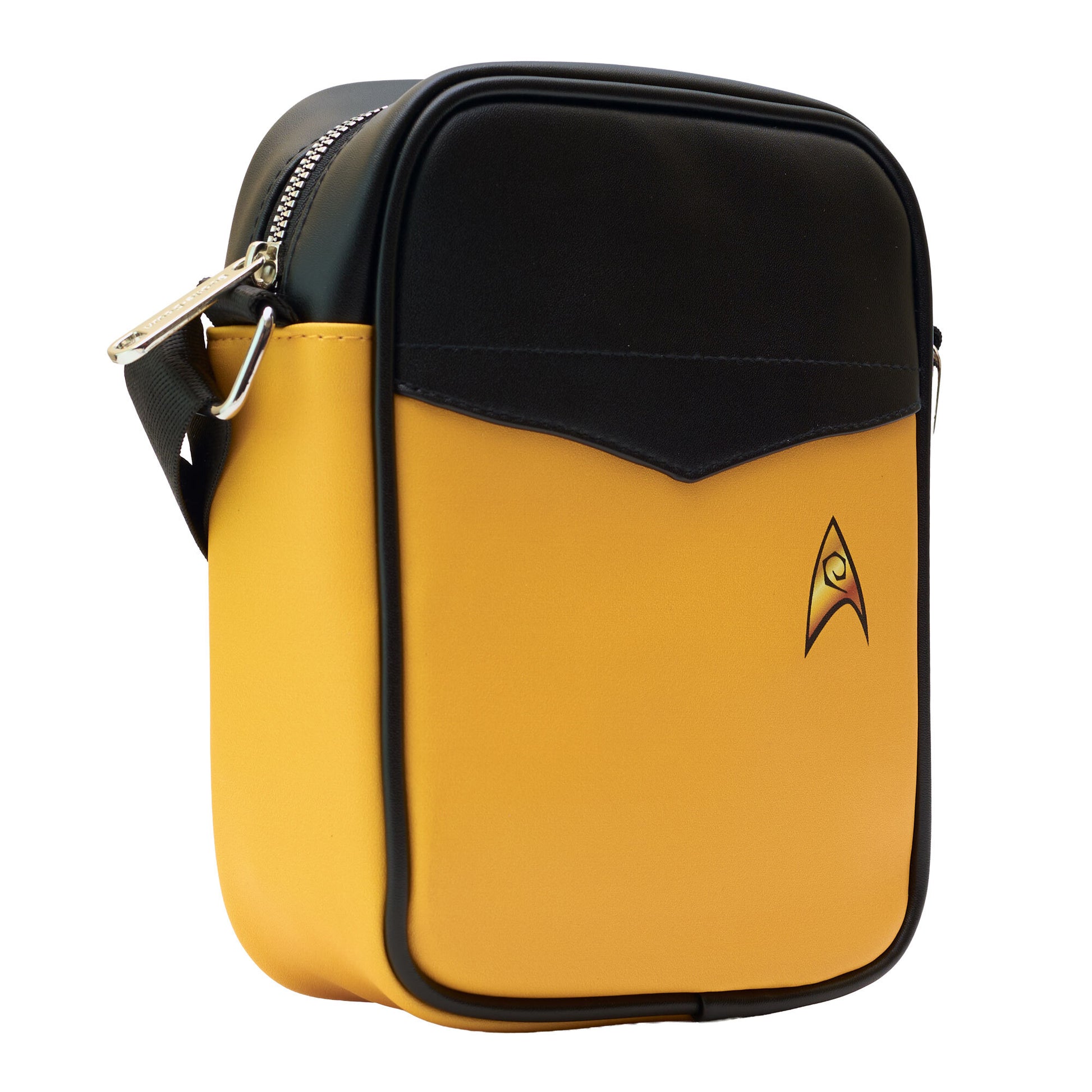 Star Trek Vegan Leather Crossbody Bag with Adjustable Strap, USS Enterprise Chief Engineer Scotty Suit Gold Crossbody Bags Star Trek