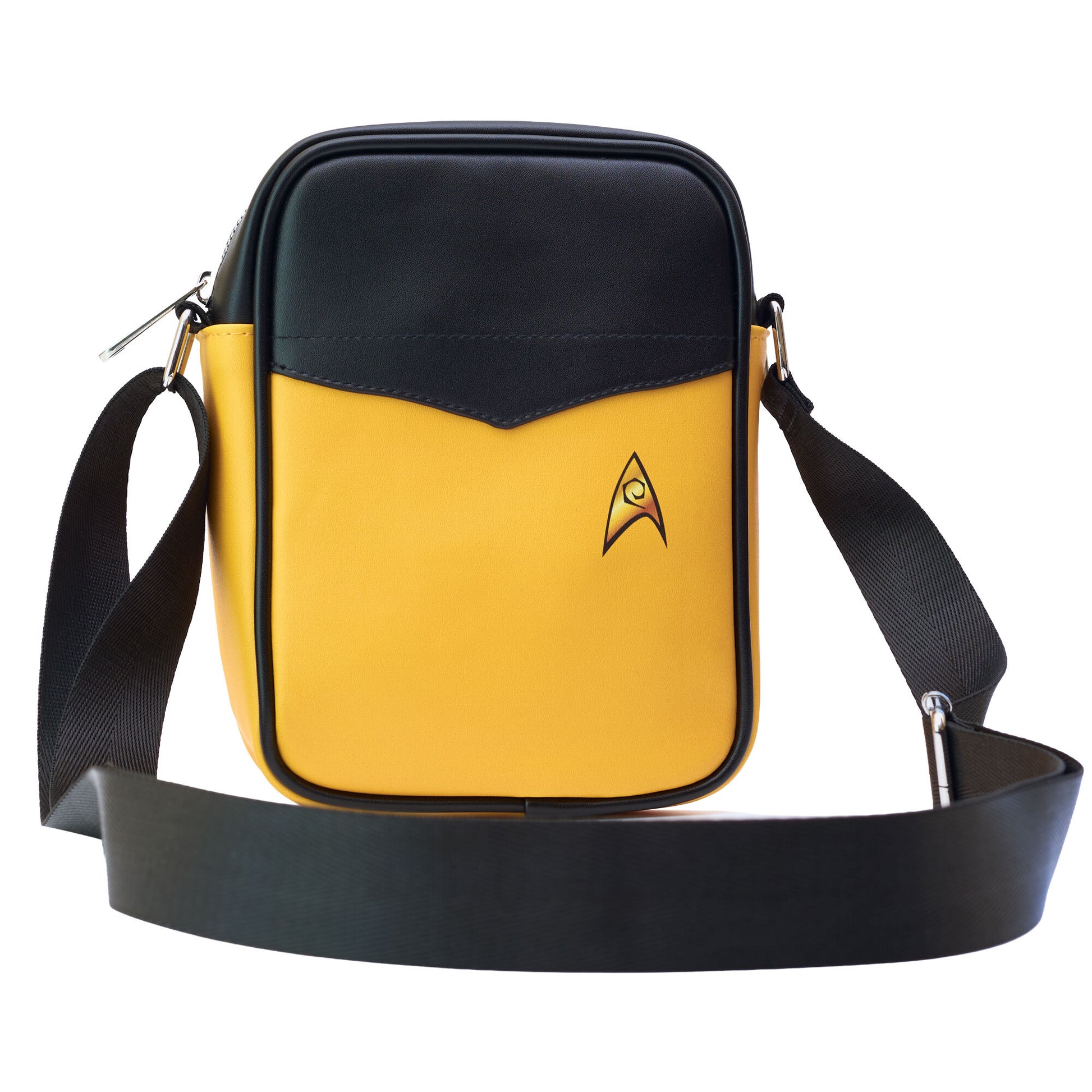 Star Trek Vegan Leather Crossbody Bag with Adjustable Strap, USS Enterprise Chief Engineer Scotty Suit Gold Crossbody Bags Star Trek