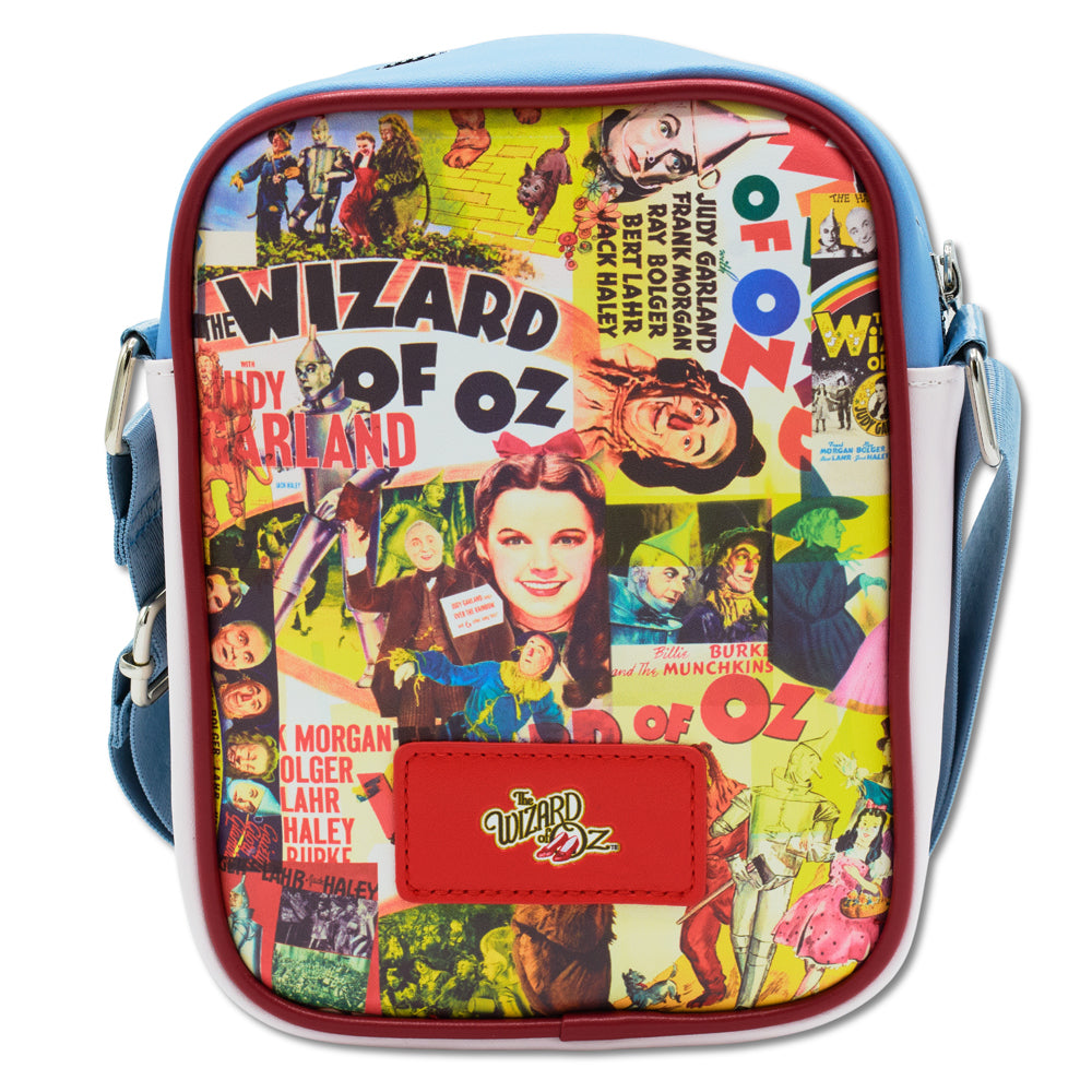 The Wizard of Oz Vegan Leather Crossbody Bag with Adjustable Strap, The Wizard of Oz Theatrical Poster Pose and Scenes Collage Crossbody Bags The Wizard of Oz