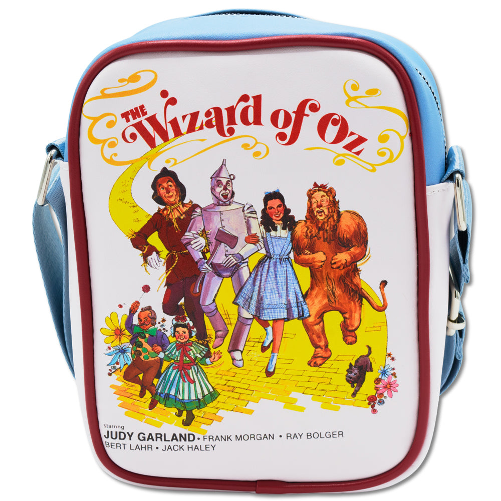 The Wizard of Oz Vegan Leather Crossbody Bag with Adjustable Strap, The Wizard of Oz Theatrical Poster Pose and Scenes Collage Crossbody Bags The Wizard of Oz