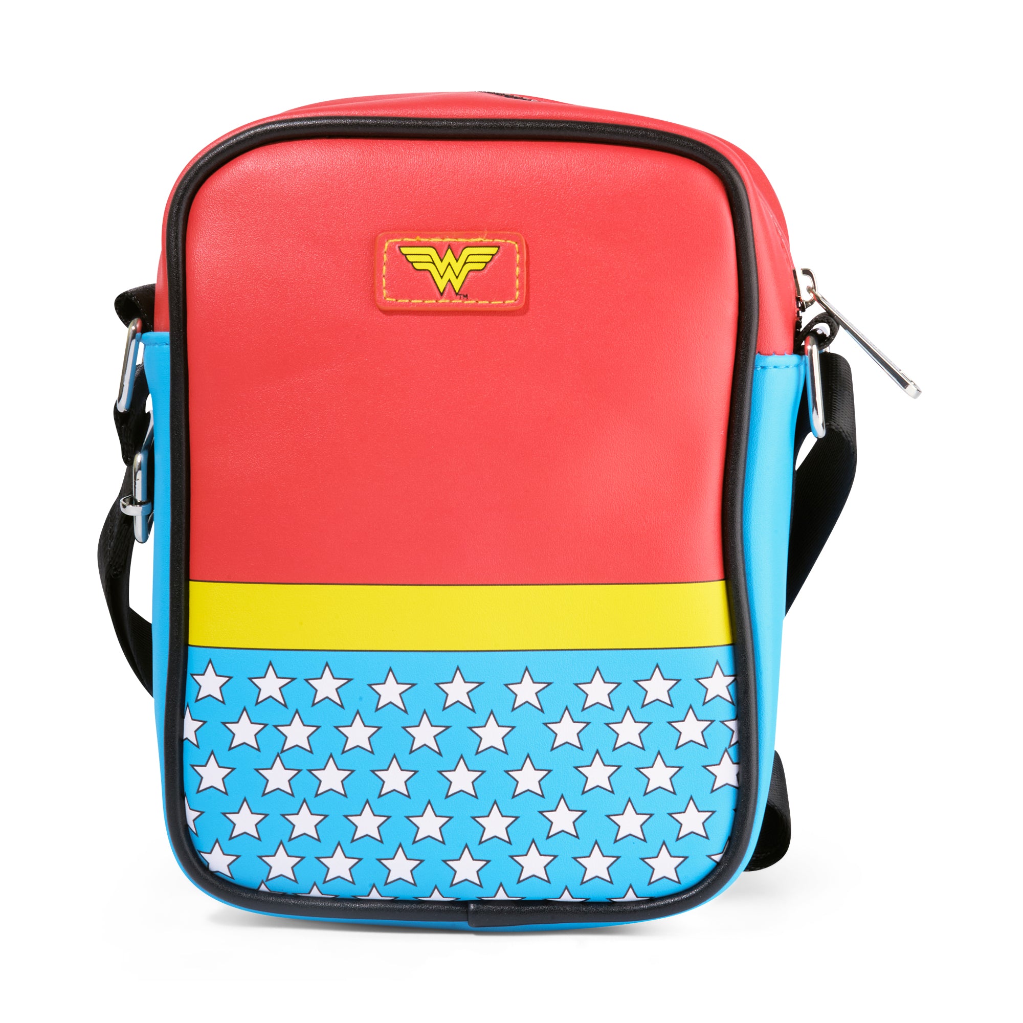 DC Comics Vegan Leather Crossbody Bag with Adjustable Strap, Wonder Woman Body Character Close Up Crossbody Bags DC Comics