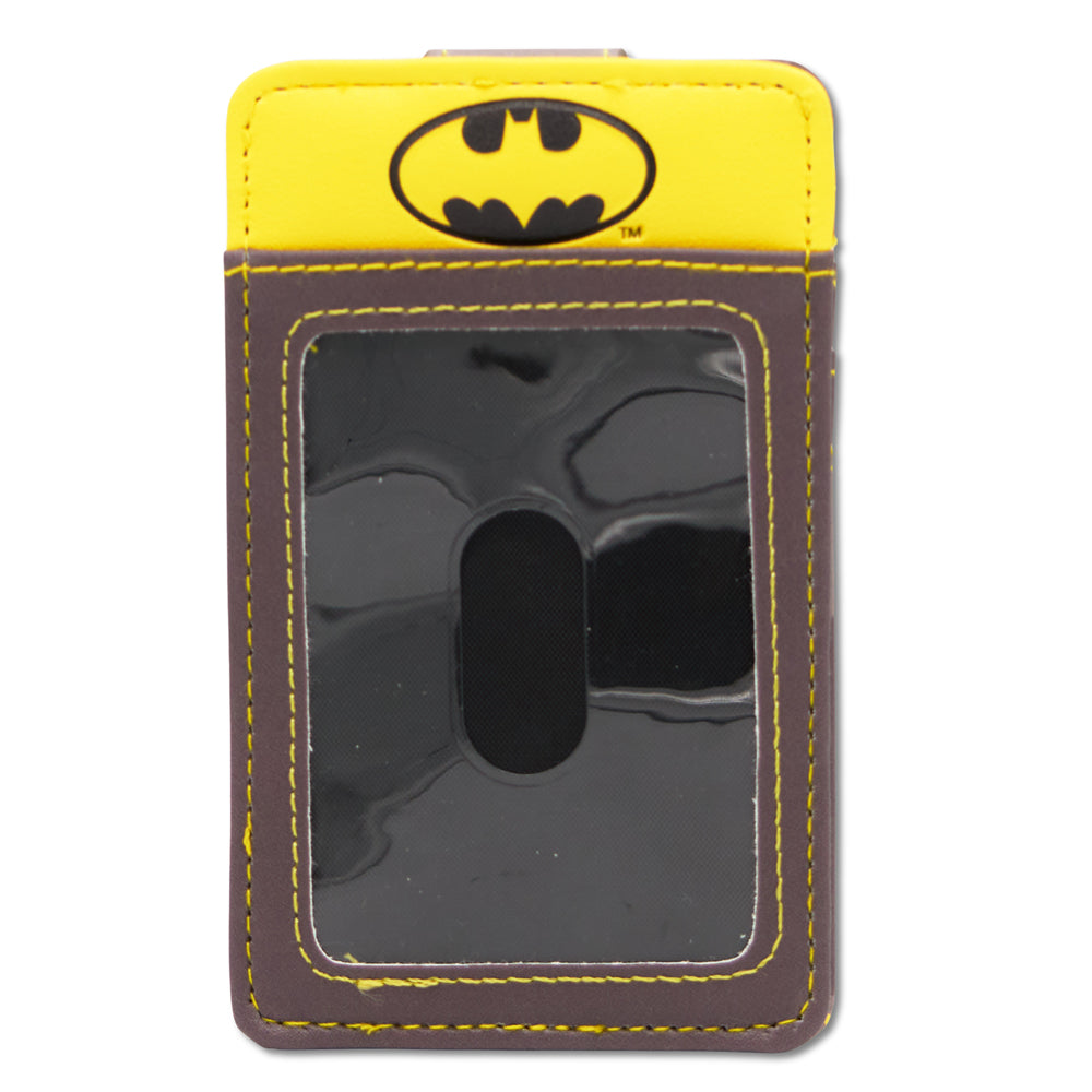 DC Comics Wallet, Character Wallet ID Card Holder, Chibi Batman Action Pose, Vegan Leather Mini ID Wallets DC Comics