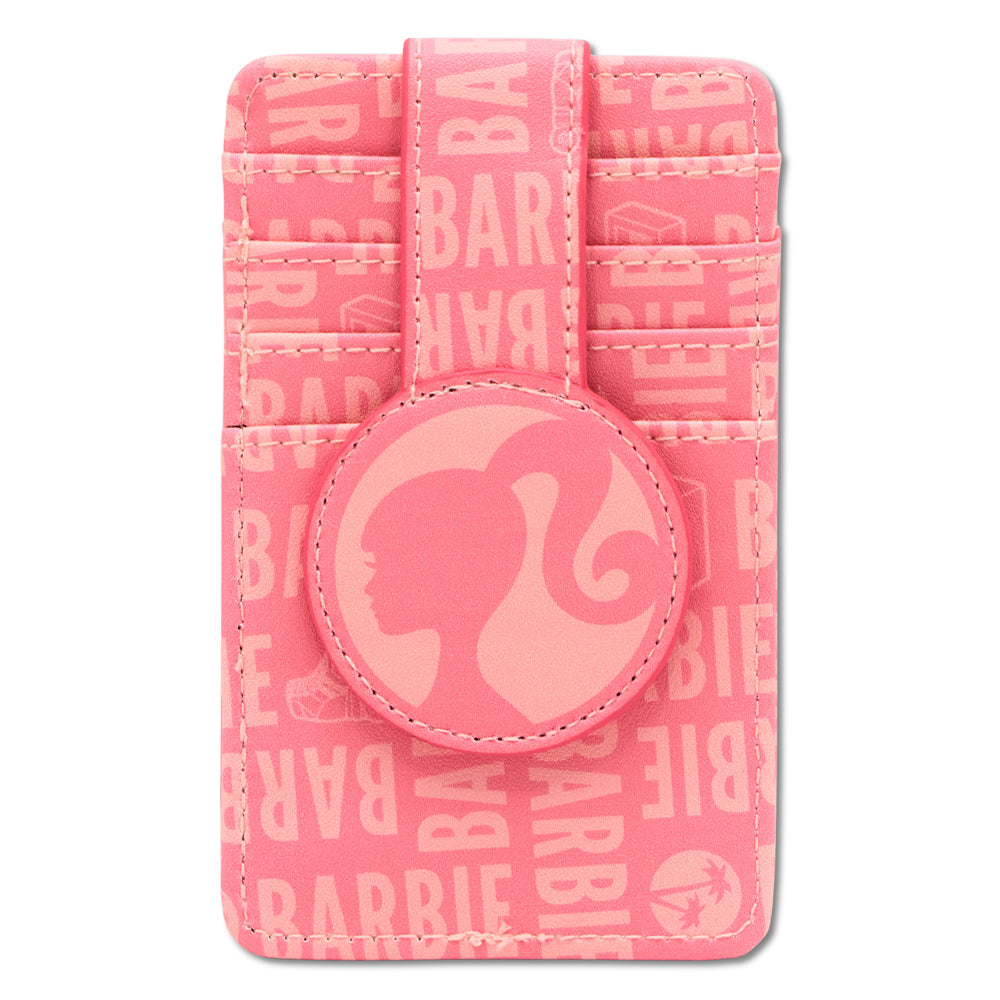 Mattel Wallet, Character Wallet ID Card Holder, Barbie Ponytail Silhouette Pinks, Vegan Leather Mini ID Wallets Barbie