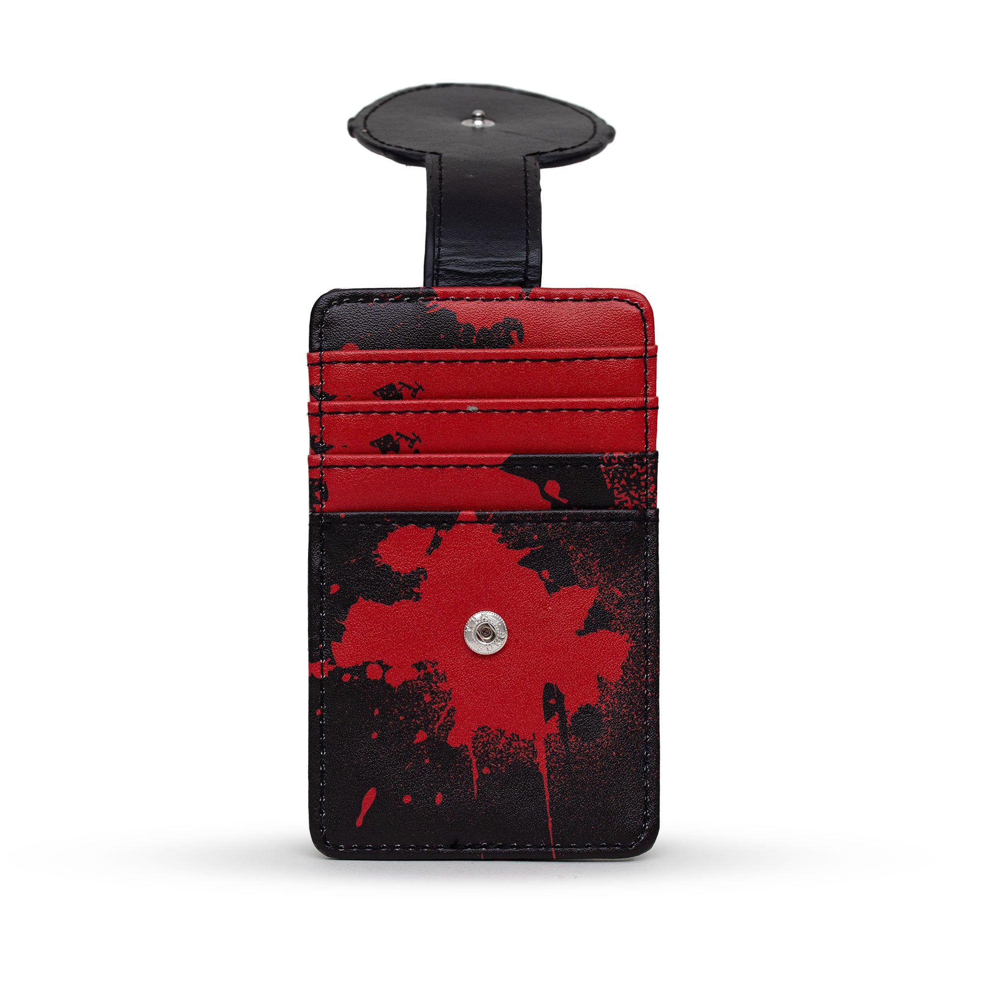 Warner Bros. Horror Movies Wallet, Character Wallet ID Card Holder, Friday the 13th Jason Hockey Mask Black Red, Vegan Leather Mini ID Wallets Friday the 13th