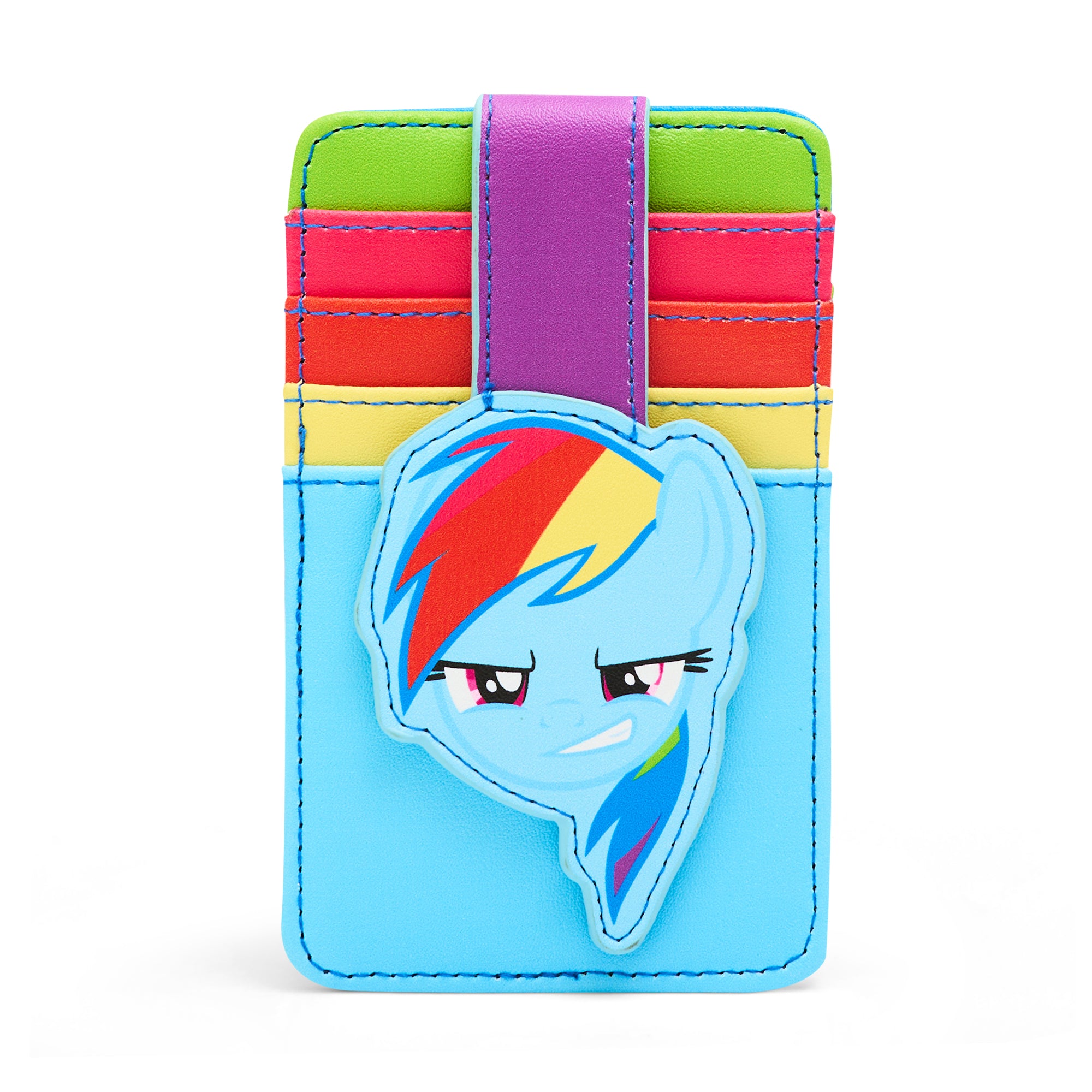 Hasbro Wallet, Character Wallet ID Card Holder, My Little Pony Rainbow Dash Face Multi Color, Vegan Leather