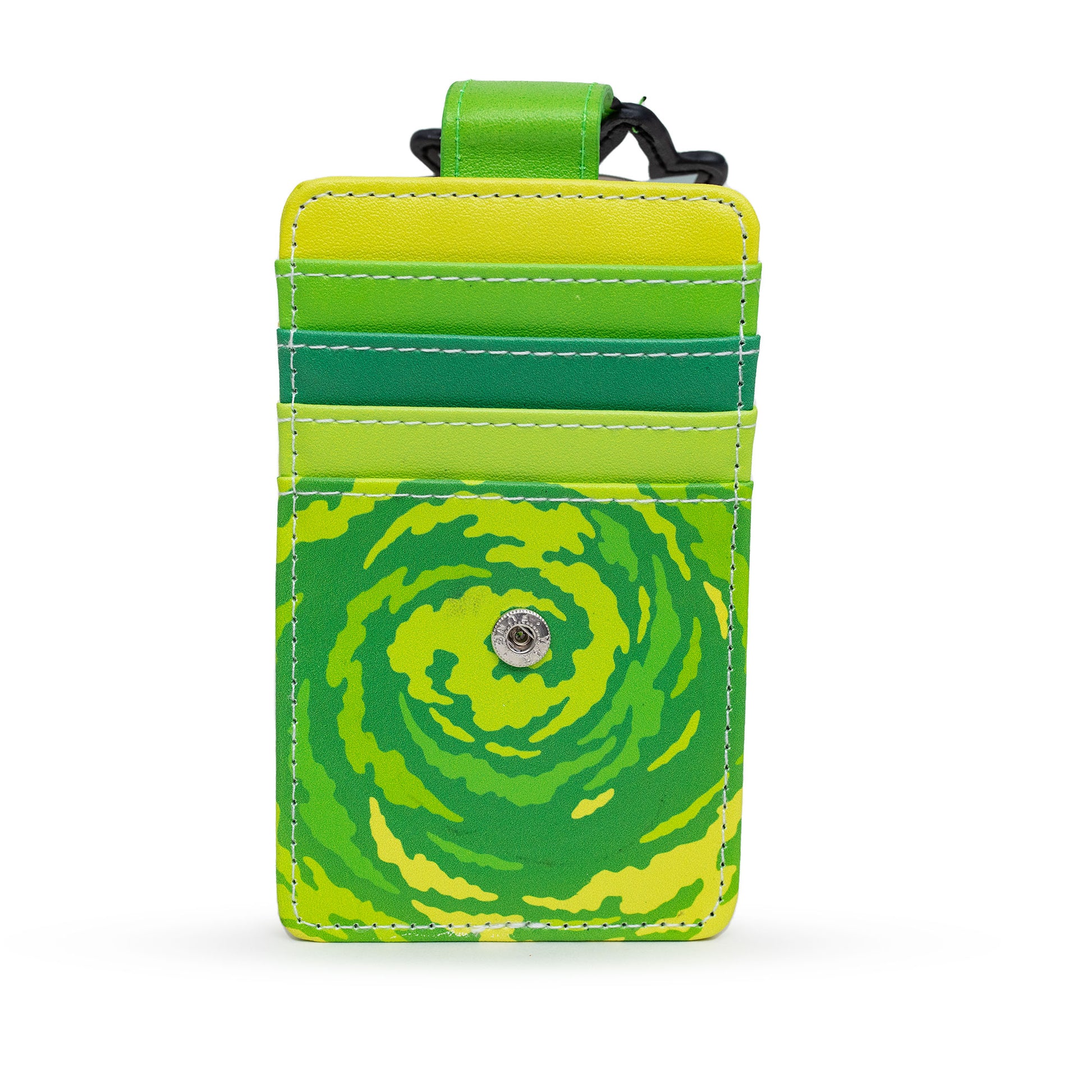 Rick and Morty Wallet, Character Wallet ID Card Holder, Rick and Morty Rick Face Yellow Green, Vegan Leather Mini ID Wallets Rick and Morty   