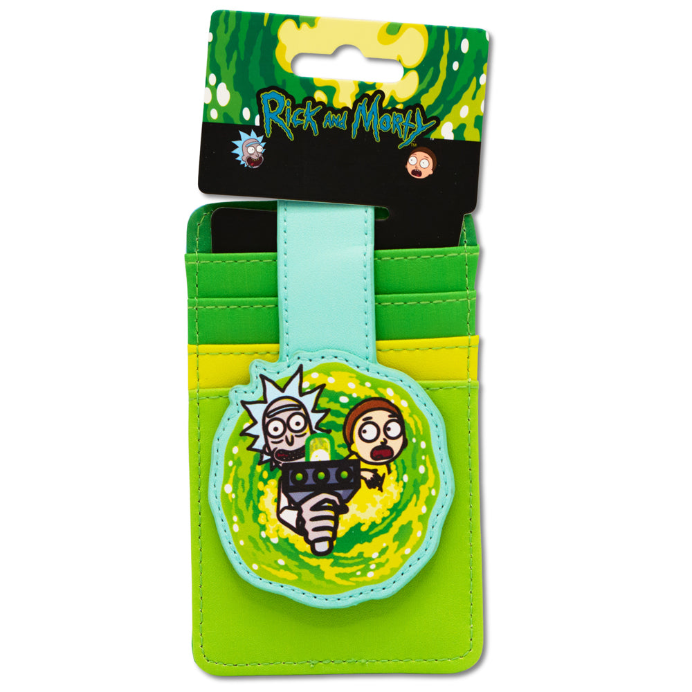 Rick and Morty Wallet, Character Wallet ID Card Holder, Rick and Morty Portal Gun Pose, Vegan Leather Mini ID Wallets Rick and Morty
