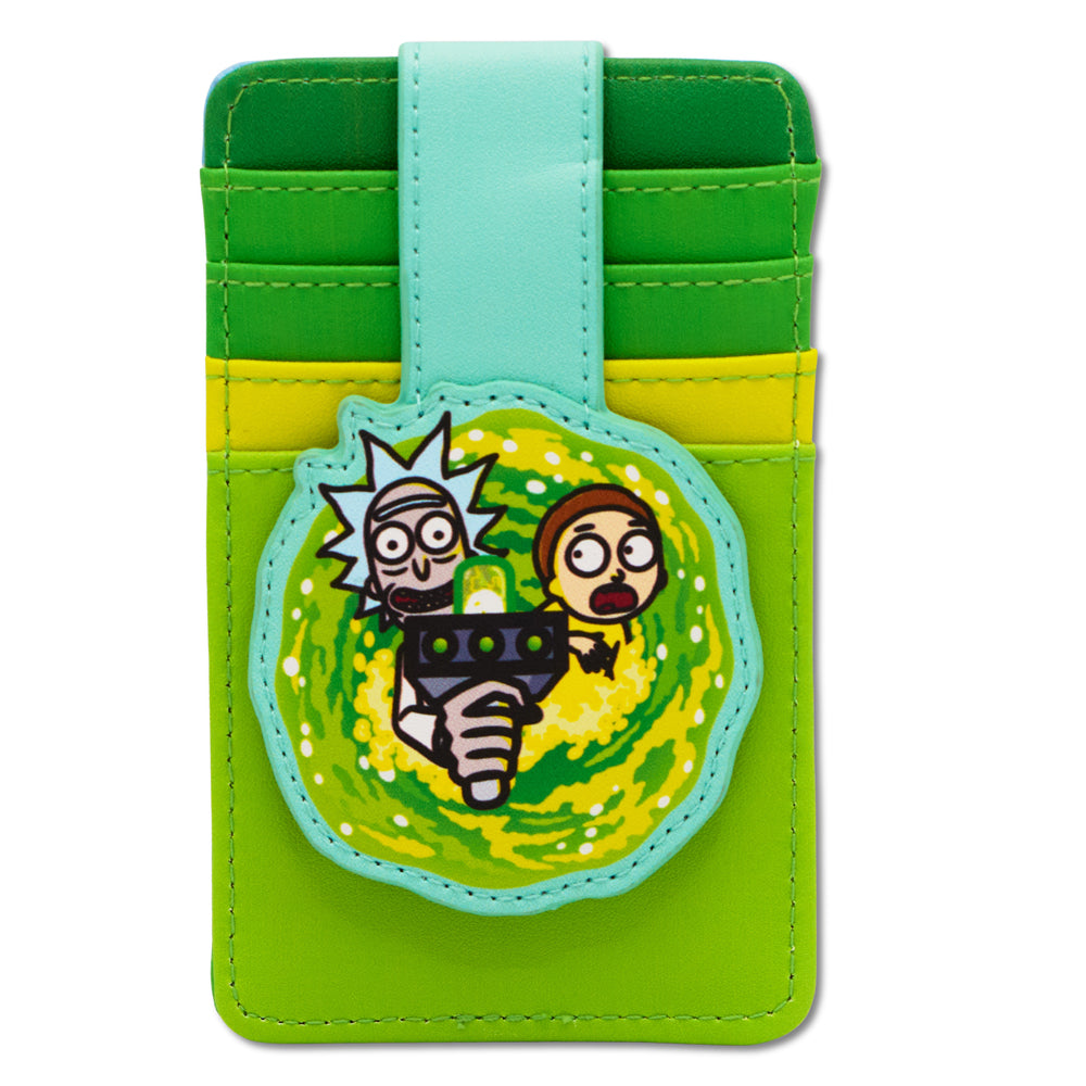 Rick and Morty Wallet, Character Wallet ID Card Holder, Rick and Morty Portal Gun Pose, Vegan Leather