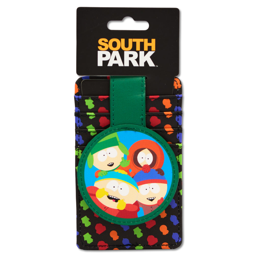 South Park Wallet, Character Wallet ID Card Holder, South Park Boys Group Pose Multi Color, Vegan Leather Mini ID Wallets South Park