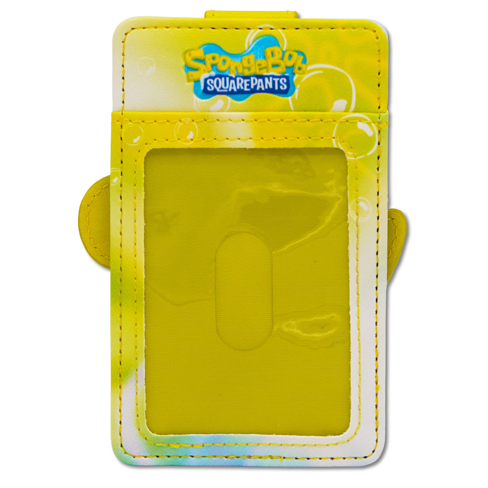 SpongeBob SquarePants Wallet, Character Wallet ID Card Holder, SpongeBob SquarePants Five Character Group Pose, Vegan Leather Mini ID Wallets SpongeBob SquarePants