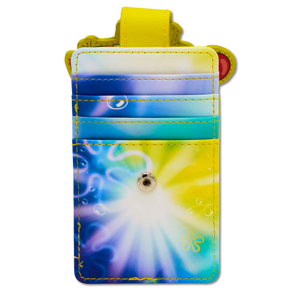 SpongeBob SquarePants Wallet, Character Wallet ID Card Holder, SpongeBob SquarePants Five Character Group Pose, Vegan Leather Mini ID Wallets SpongeBob SquarePants