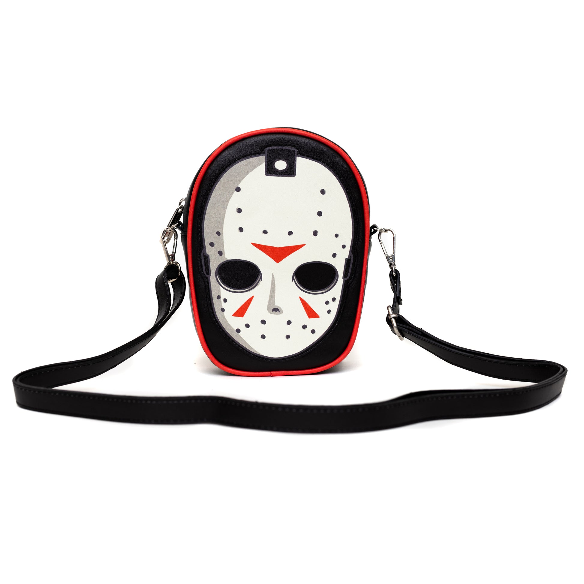 Warner Bros. Horror Movies Bag, Cross Body, Friday The 13th Jason Hockey Mask Applique, Vegan Leather Crossbody Bags Friday the 13th