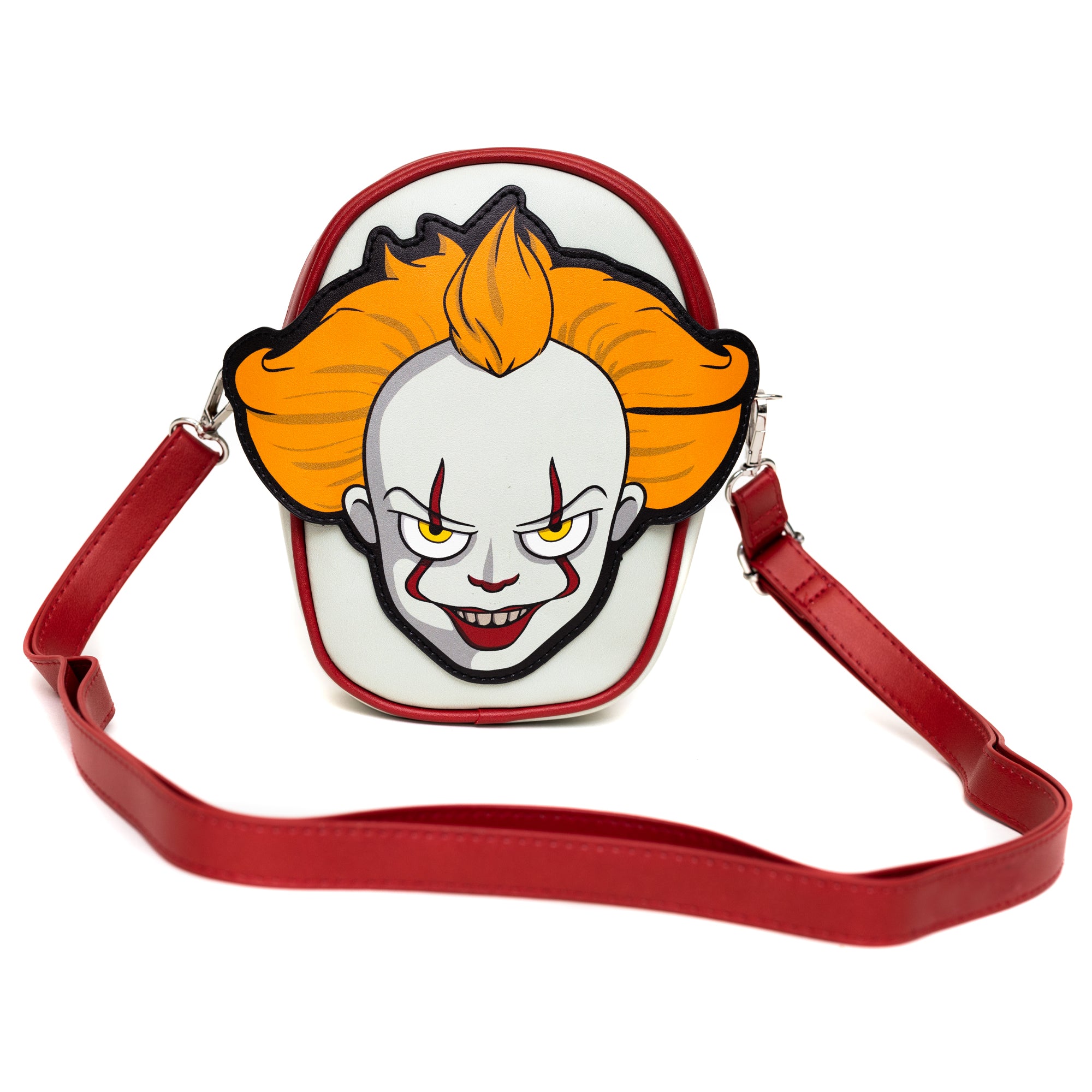 Warner Bros. Horror Movies Bag, Cross Body, It Pennywise Smiling Face Applique, Vegan Leather Crossbody Bags IT