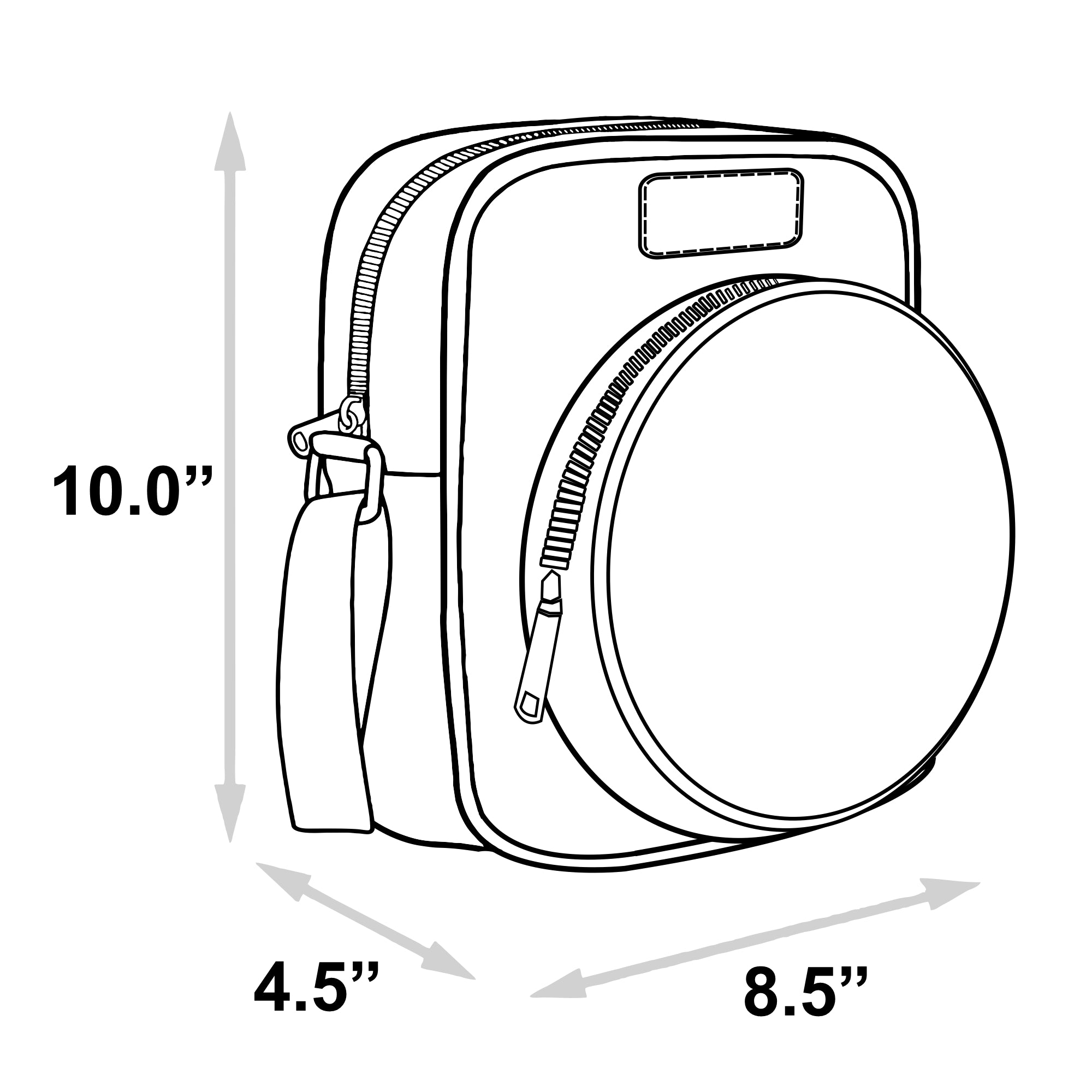 Wizards of the Coast Vegan Leather Crossbody Bag with Front and Back Zip Pocket, Dungeons and Dragons Dungeon Masters Guide Face Icon Black, 8.5" x 10.0" Crossbody Bags Dungeons & Dragons