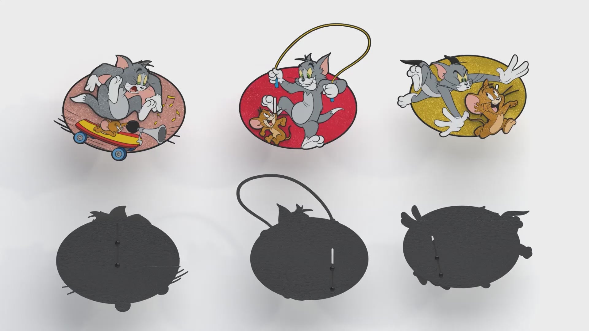 Load video: Tom and Jerry Interactive Mystery Enamel Pin Blind Box Series, Music, Jump Rope, Airplane, Cheese, Skateboard, or Chasing
