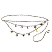 Metal Chain Belt - Silver Chain with Chibi Batman and Bat Charms Metal Chain Belts DC Comics   