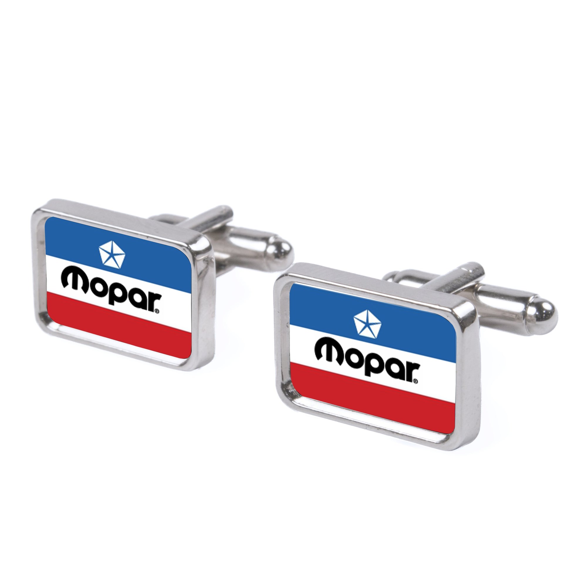 Cufflink Set - MOPAR Chrysler Logo FCG White/Blue/Red/Black Cufflinks Mopar   