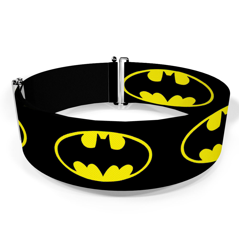 Cinch Waist Belt - Batman Shield-2 Black Yellow Womens Cinch Waist Belts DC Comics   
