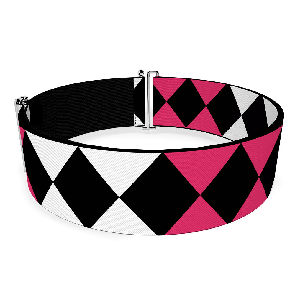 Cinch Waist Belt - Birds of Prey Harley Quinn Diamonds Split White Black Pink Black Womens Cinch Waist Belts DC Comics   