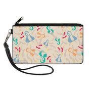 Canvas Zipper Wallet - LARGE - The Wizard of Oz Dorothy Pose and Ruby Slippers Collage Tan/Multi Color Canvas Zipper Wallets The Wizard of Oz