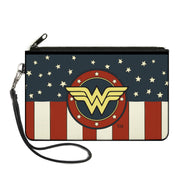 Canvas Zipper Wallet - LARGE - WONDER WOMAN/Logo Americana Red/White/Blue/Yellow Canvas Zipper Wallets DC Comics   