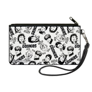 Canvas Zipper Wallet - SMALL - THE GOONIES Character Face Sketch Collage White/Black Canvas Zipper Wallets The Goonies