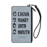 Canvas Zipper Wallet - SMALL - The Goonies CHUNK-MIKEY-DATA-MOUTH Poses Periwinkle/Black Canvas Zipper Wallets The Goonies