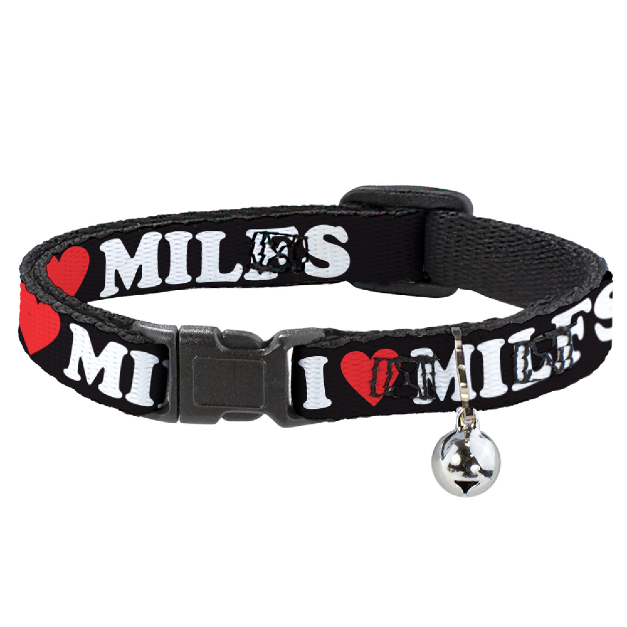 Breakaway Cat Collar with Bell - I "HEART" MILFS Black/White/Red Breakaway Cat Collars Buckle-Down   