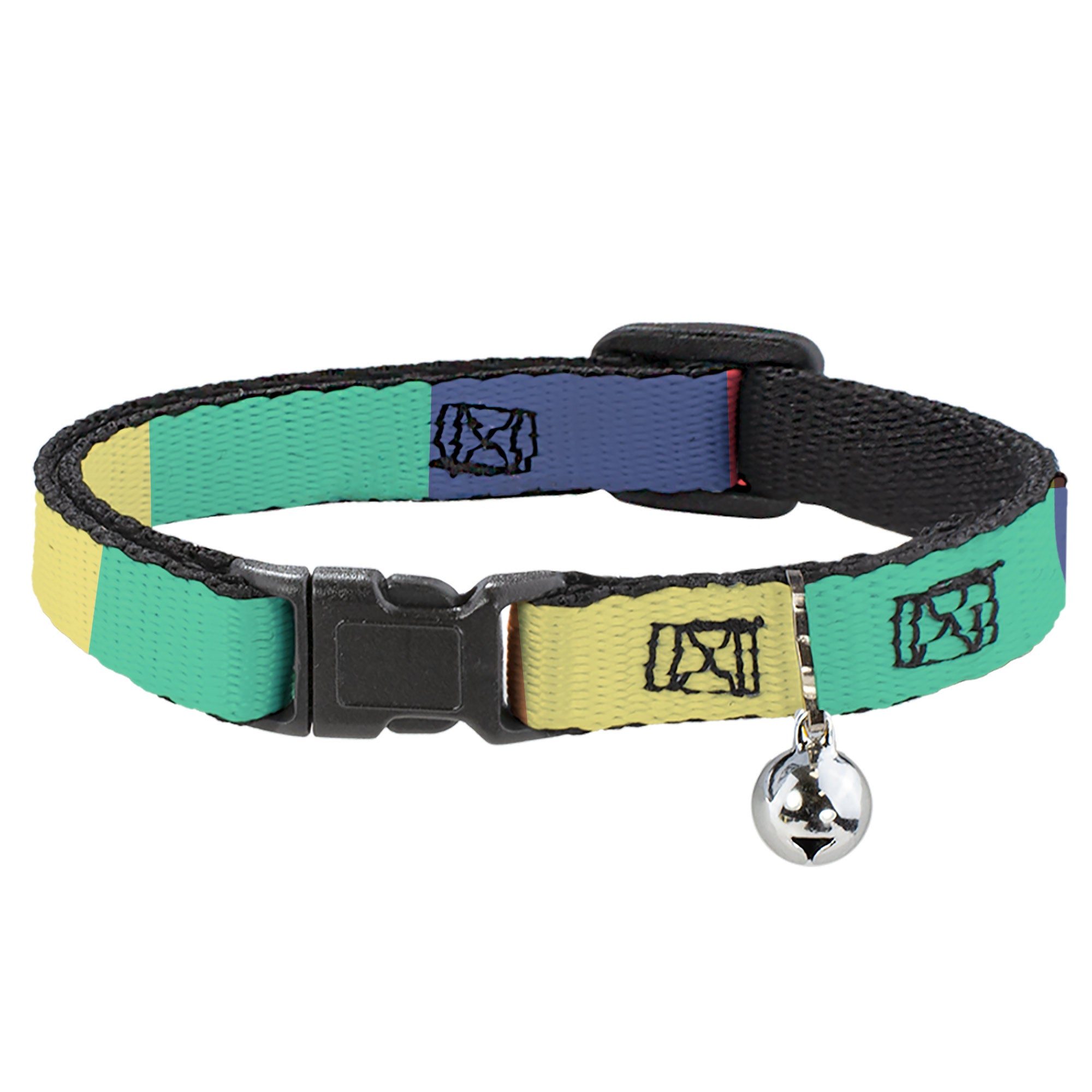 Breakaway Cat Collar with Bell - Summer Essentials Color Block 3 Breakaway Cat Collars Buckle-Down   