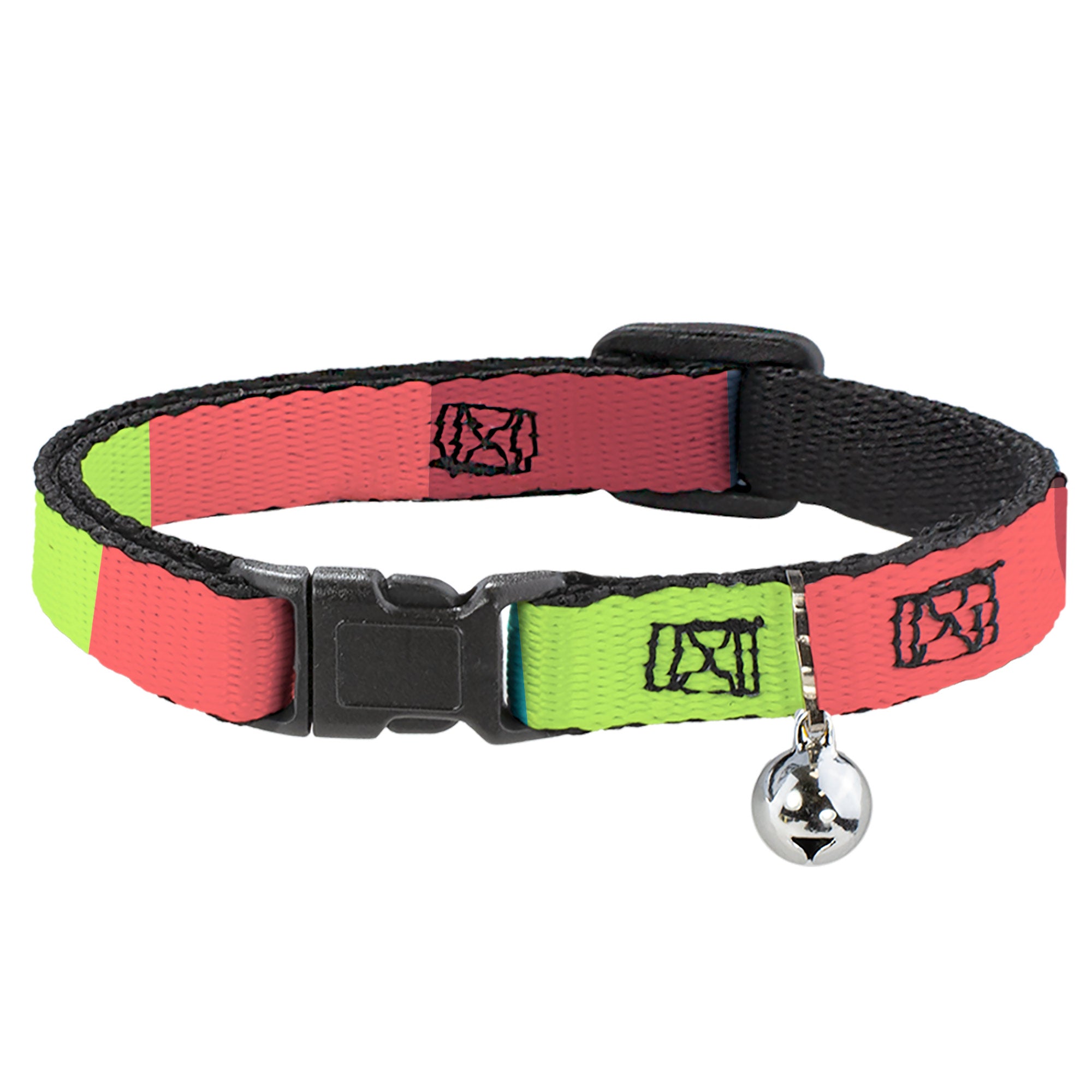 Breakaway Cat Collar with Bell - Summer Essentials Color Block 8 Breakaway Cat Collars Buckle-Down   