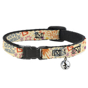 Breakaway Cat Collar with Bell - Summer Harmony Collage Beige/Multi Color Breakaway Cat Collars Buckle-Down   