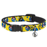 Breakaway Cat Collar with Bell - Animaniacs Yakko Wakko and Dot Poses Yellow/Blue Breakaway Cat Collars Animaniacs   