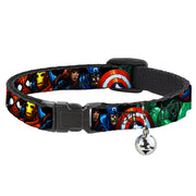 Breakaway Cat Collar with Bell - Marvel Universe Superheroes Stacked Breakaway Cat Collars Marvel Comics   