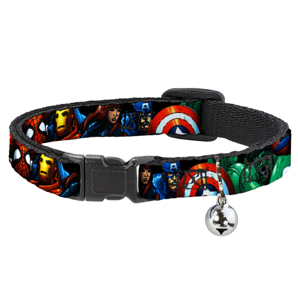 Breakaway Cat Collar with Bell - Marvel Universe Superheroes Stacked Breakaway Cat Collars Marvel Comics   