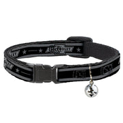 Breakaway Cat Collar with Bell - Vintage CHEVROLET 1934 Bowtie Logo/Stars Stripe Black/Grays Breakaway Cat Collars GM General Motors   