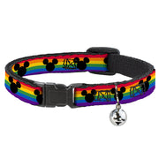 Breakaway Cat Collar with Bell - Mickey Mouse Ears Icon Rainbow Pride Flag Breakaway Cat Collars Disney   