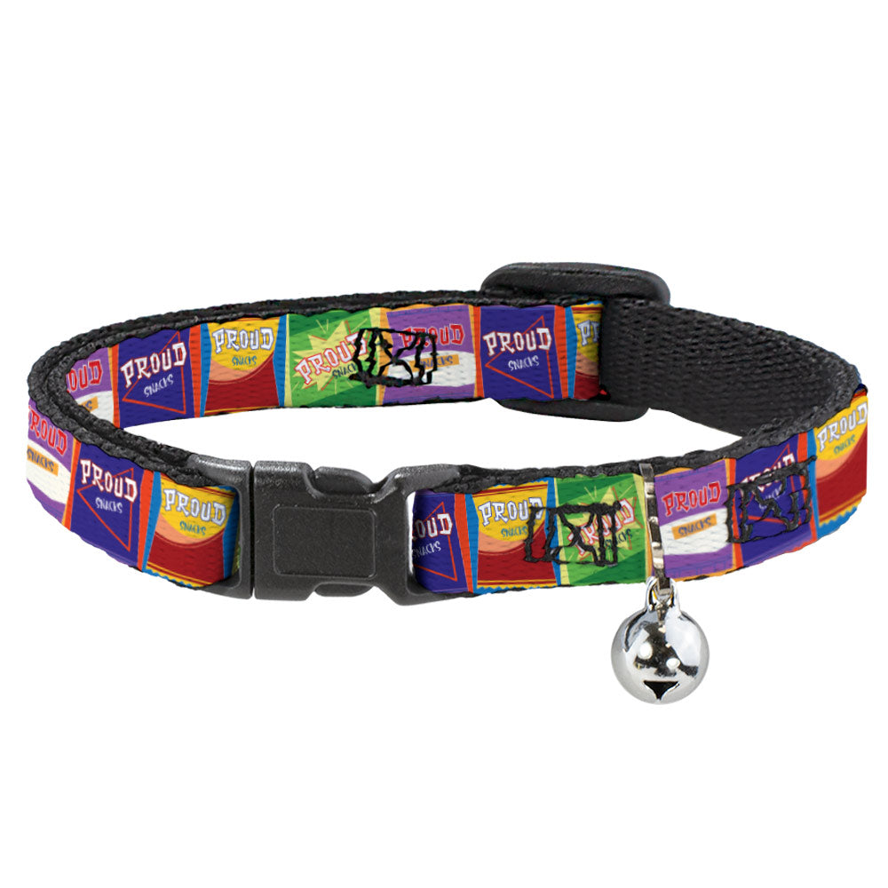 Breakaway Cat Collar with Bell - The Proud Family PROUD SNACKS Logo Blocks Multi Color Breakaway Cat Collars Disney   