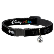 Breakaway Cat Collar with Bell - DISNEY PRIDE Signature Logo Black/White/Rainbow Breakaway Cat Collars Disney   
