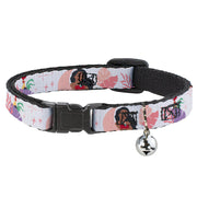 Breakaway Cat Collar with Bell - Moana and Hei Hei Poses with Flowers Beige/Orange Breakaway Cat Collars Disney   
