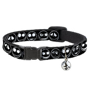 Breakaway Cat Collar with Bell - The Nightmare Before Christmas Jack 5-Expressions Black/White Breakaway Cat Collars Disney   