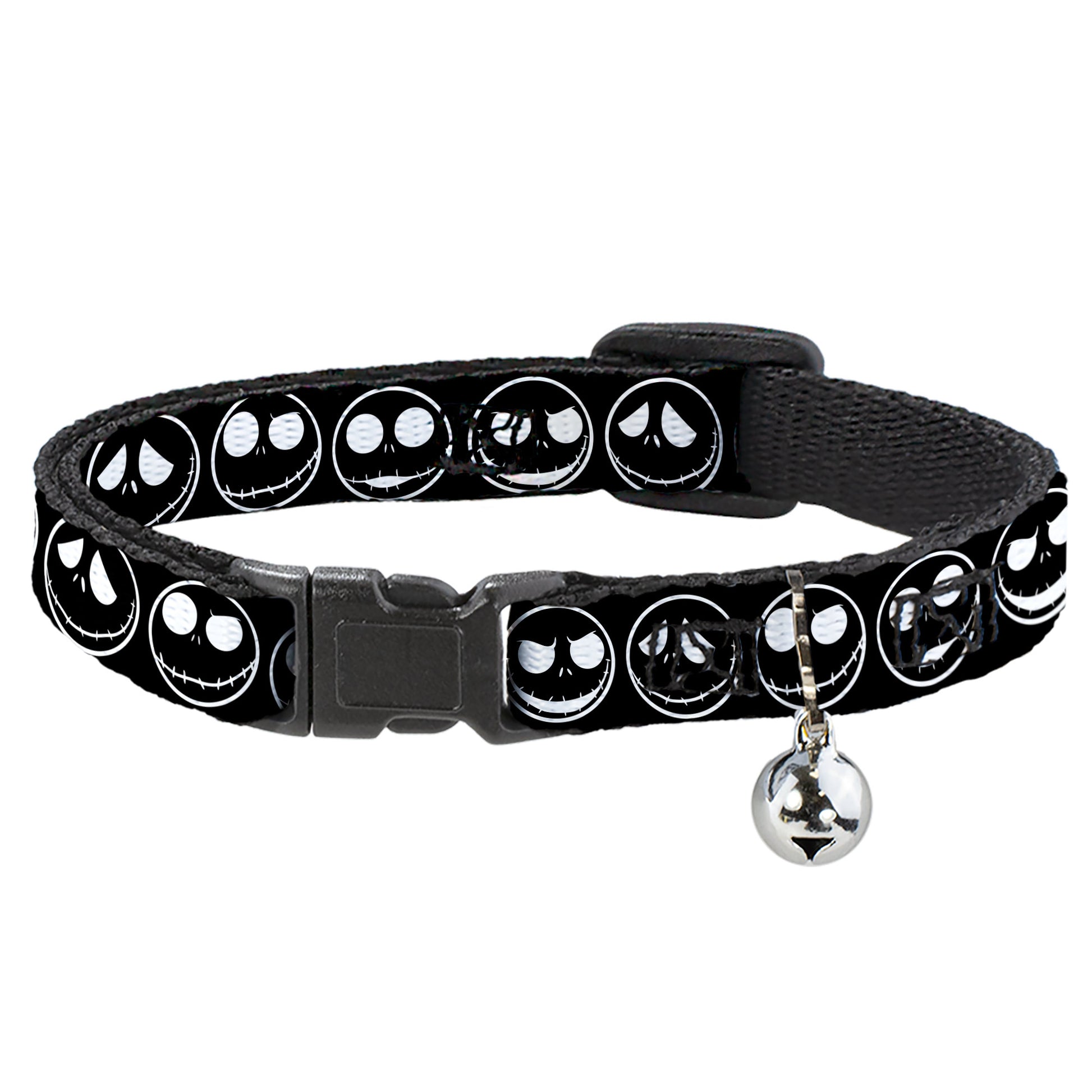Breakaway Cat Collar with Bell - The Nightmare Before Christmas Jack 5-Expressions Black/White Breakaway Cat Collars Disney   