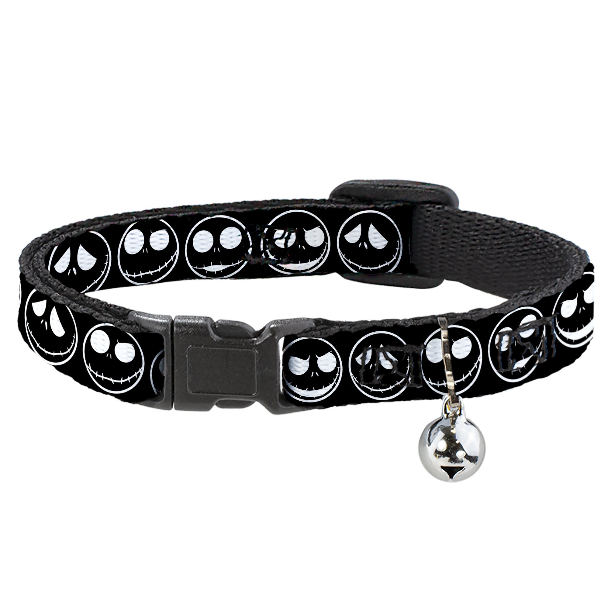 Breakaway Cat Collar with Bell - The Nightmare Before Christmas Jack 5-Expressions Black/White Breakaway Cat Collars Disney   