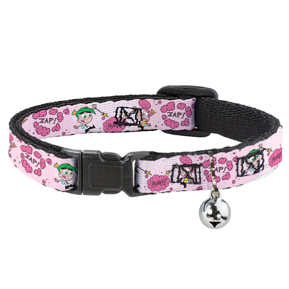 Breakaway Cat Collar with Bell - The Fairly OddParents Cosmo and Wanda Wish Poses Pink Breakaway Cat Collars The Fairly OddParents