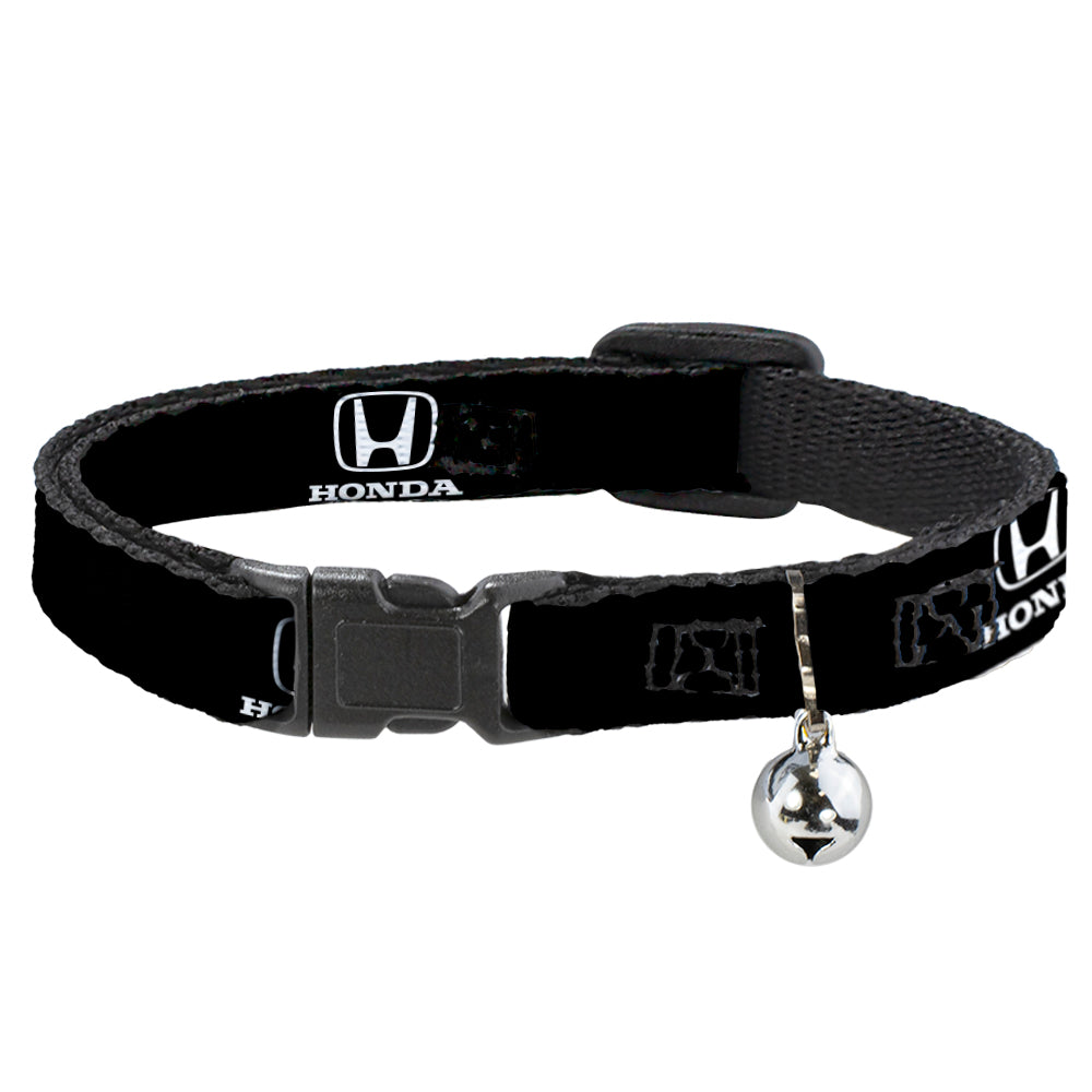 Breakaway Cat Collar with Bell - Honda Logo Black/White Breakaway Cat Collars Honda   