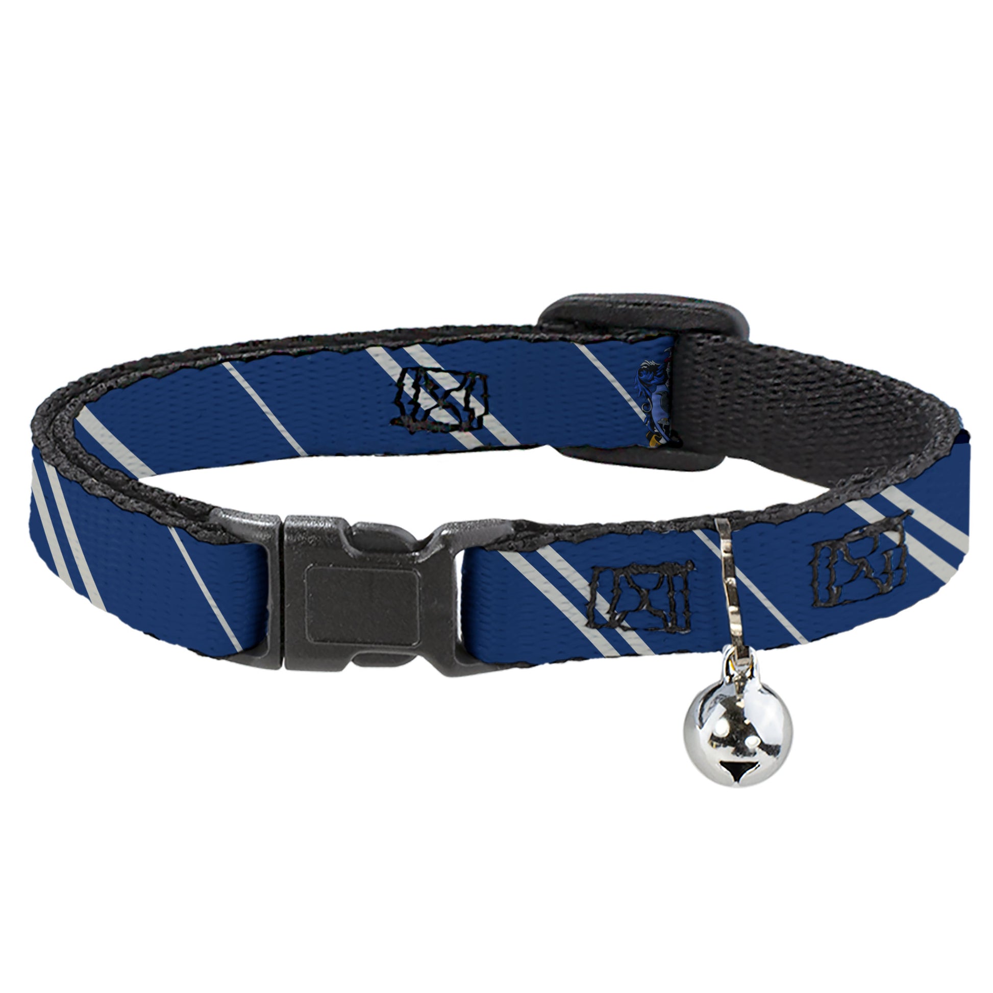 Breakaway Cat Collar with Bell - RAVENCLAW Crest/Stripe Blue/Gray Breakaway Cat Collars Harry Potter