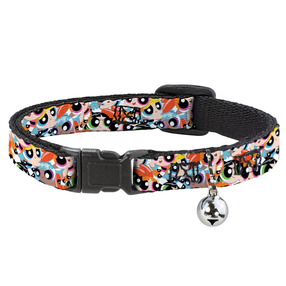 Breakaway Cat Collar with Bell - The Powerpuff Girls Expressions Stacked Breakaway Cat Collars Powerpuff Girls
