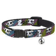 Breakaway Cat Collar with Bell - The Powerpuff Girls and Donny Stripe Black/Multi Pastel Breakaway Cat Collars Powerpuff Girls