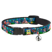 Breakaway Cat Collar with Bell - SpongeBob & Friends 8-Bit Scene Breakaway Cat Collars SpongeBob SquarePants