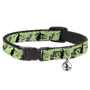 Breakaway Cat Collar with Bell - The Wizard of Oz Wicked Witch of the West and Flying Monkeys Greens Breakaway Cat Collars The Wizard of Oz